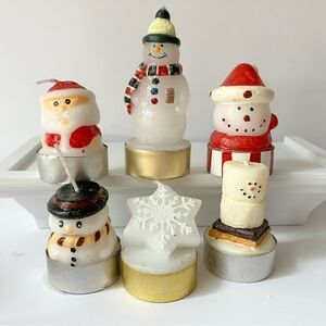 🎁5/$25 Vintage Christmas Tea Light Candle Lot of 6